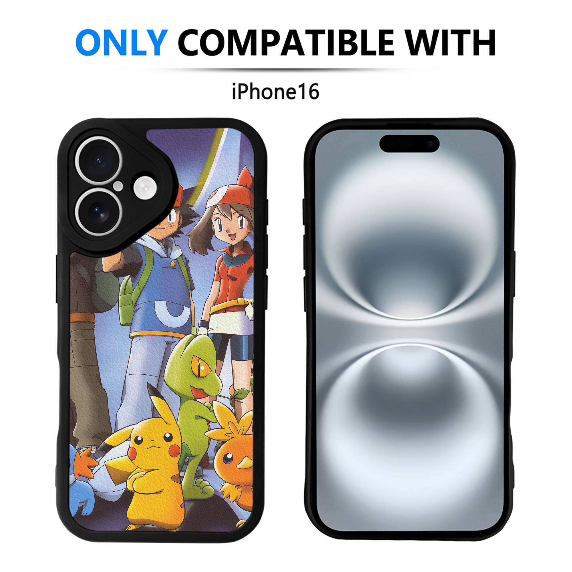 （画像用） ポケットモンスター Pokémon 【iPhone 16シリーズ対応】シリコンスマホケース（レザー調） 材質：シリコン